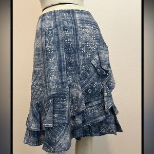 Ralph Lauren cotton and linen blend wrap ruffle‎ skirt sz 16